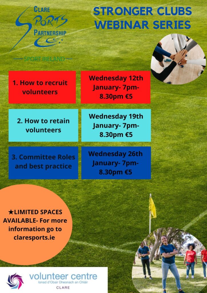 stronger clubs poster with webinar dates and times