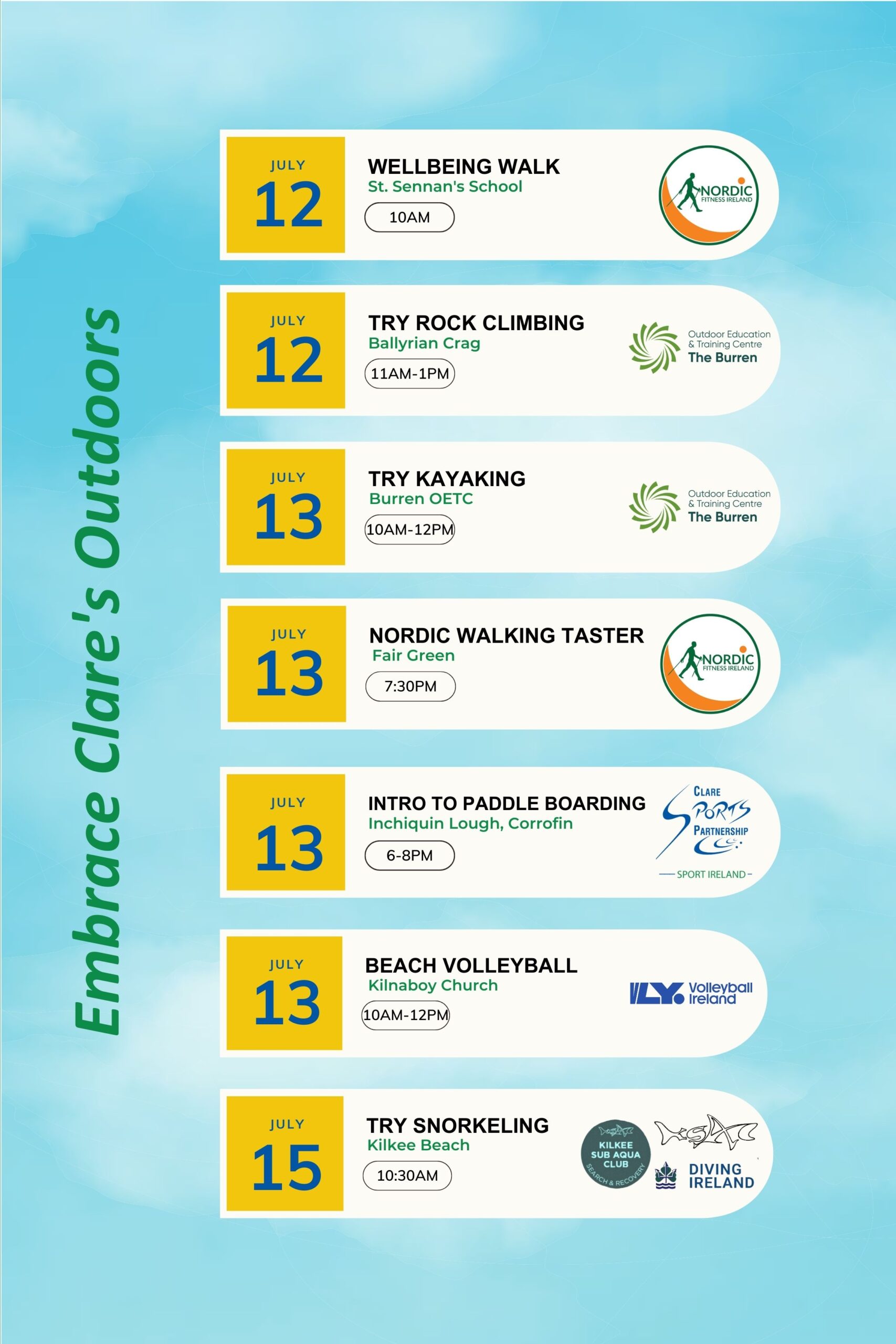 Clare Outdoor Recreation EXPO Schedule Week 2