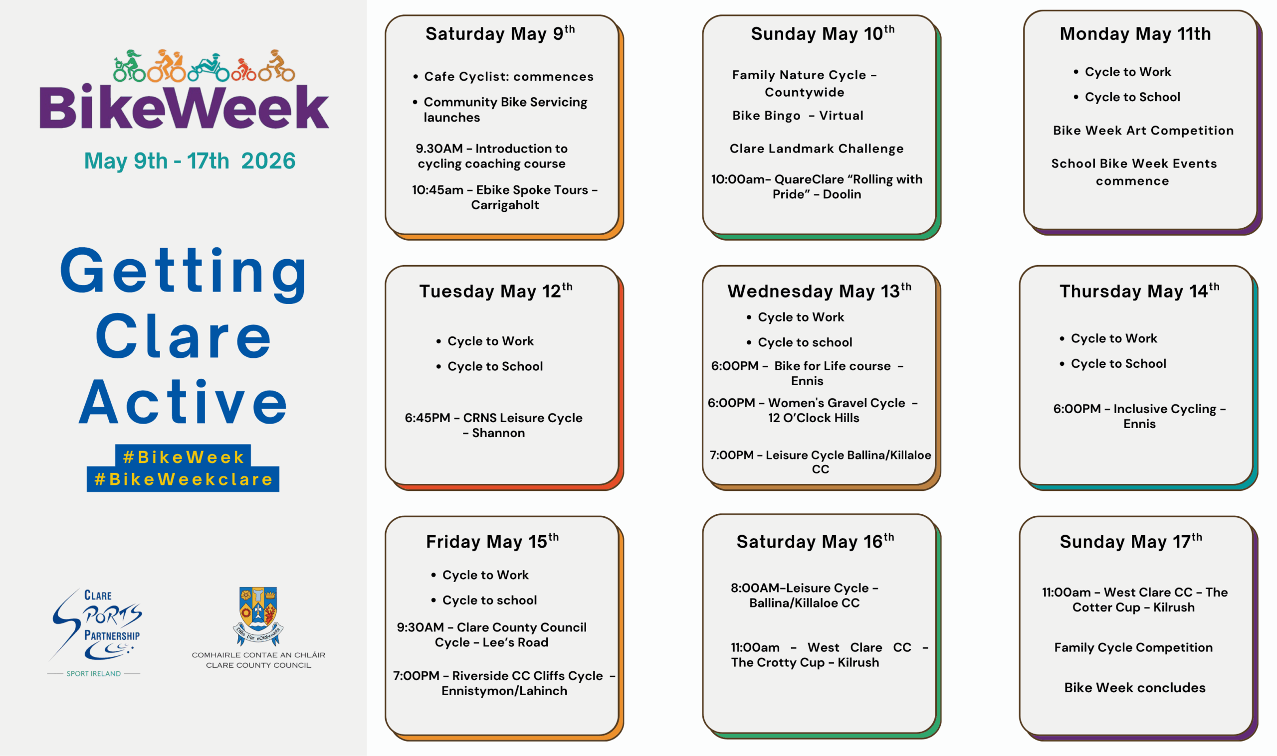 Clare Bike Week Schedule
